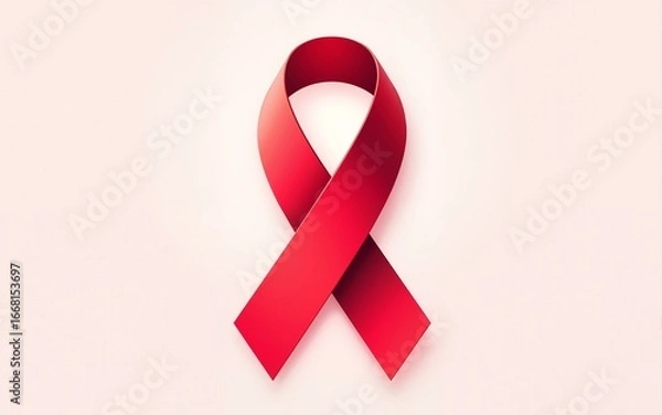 Fototapeta World Aids Day. illustration with red ribbon. High quality