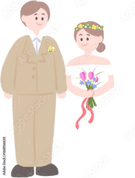 Fototapeta 웨딩 커플 일러스트
