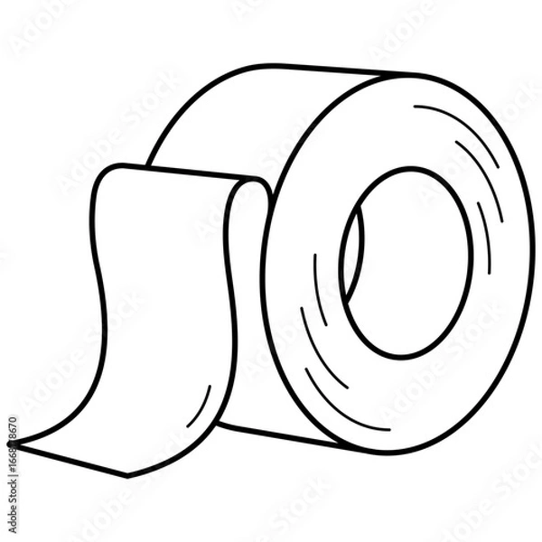 Fototapeta Double-sided adhesive tape. Vector outline icon.