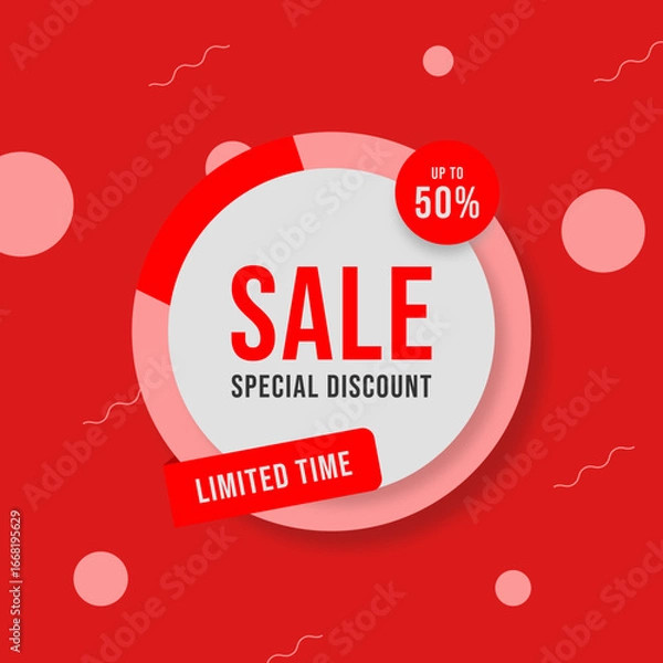 Obraz Sale red banner with offer details
