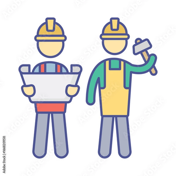 Obraz Team work Vector Icon which can easily modify or edit