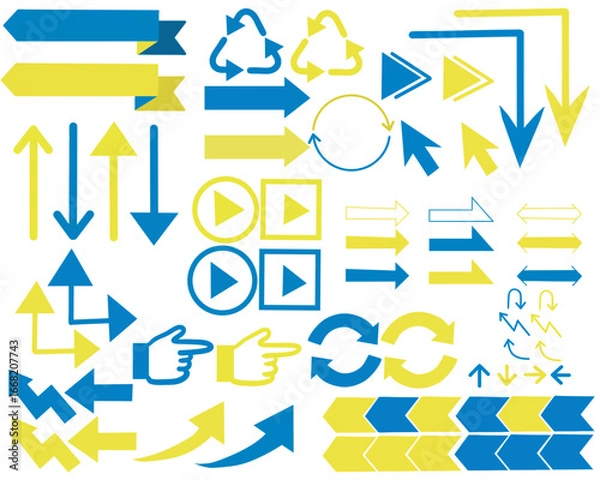 Fototapeta シンプルな手書き矢印アイコン