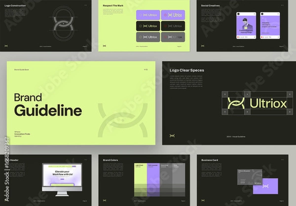 Obraz Modern and Clean Corporate Identity Brand Guidelines Presentation Template