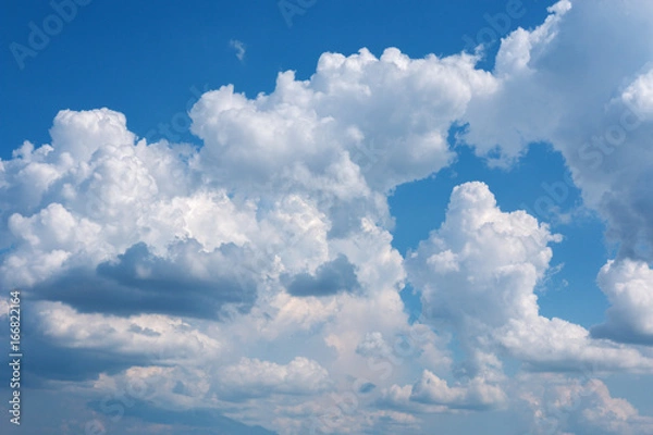 Obraz White fluffy cloud blue sky