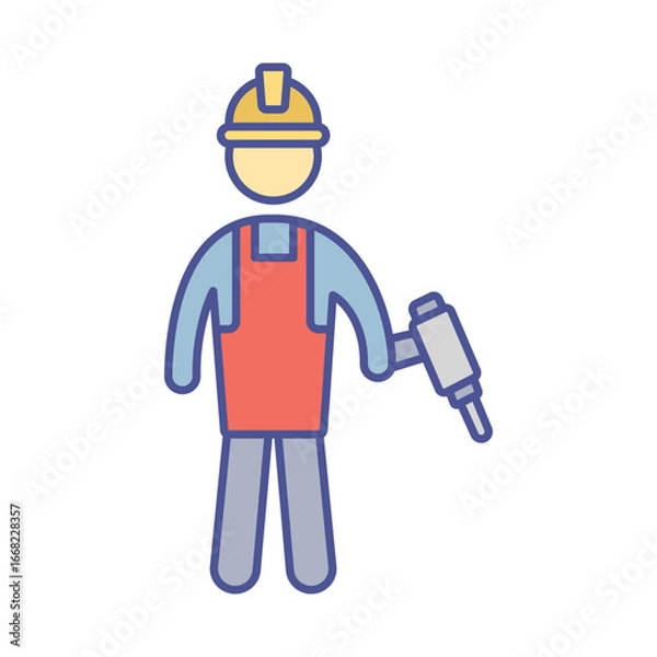 Fototapeta Drill machine Vector Icon which can easily modify or edit