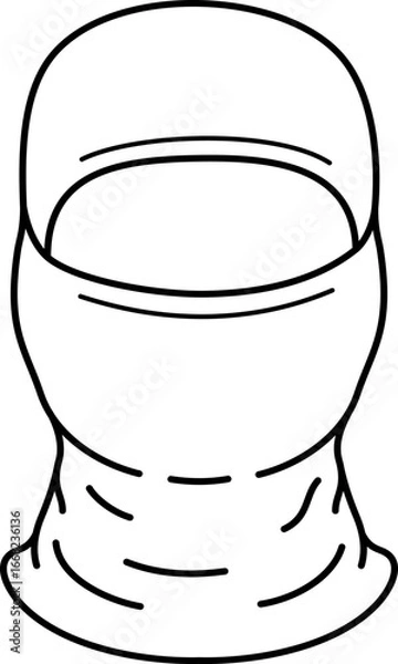 Fototapeta Camouflage balaclava. Vector outline icon.