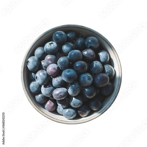 Fototapeta Overhead View of Blueberries in a Bowl fruit fresh