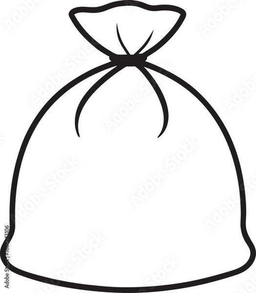 Obraz Garbage Bag outline vector illustration on white background.
