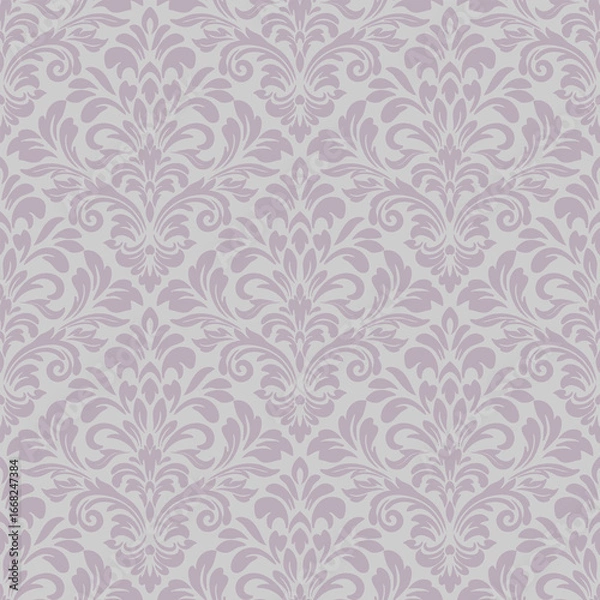 Fototapeta Vintage damask seamless pattern wallpaper, classic damask seamless pattern design for elegant damask seamless pattern vector background decoration