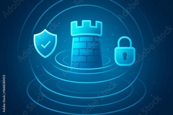 Obraz Fortified Tower Icons