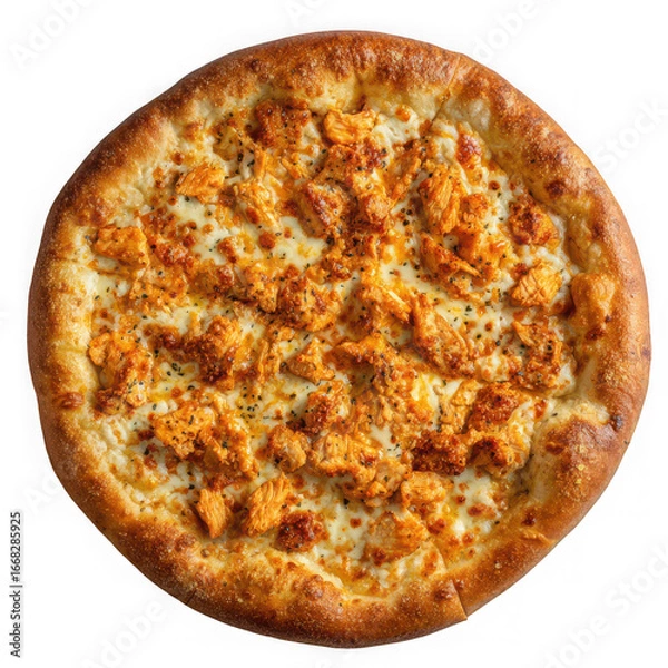 Fototapeta  Buffalo Chicken Pizza on white background