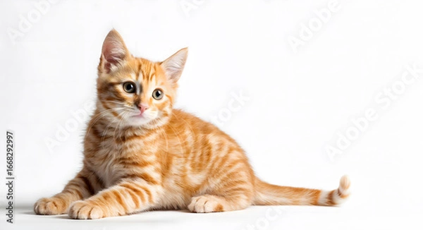 Fototapeta kitten kitten isolated on white studio background - gato filhote no fundo branco