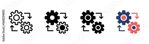 Fototapeta Cog Wheel icon sheet multiple style collection