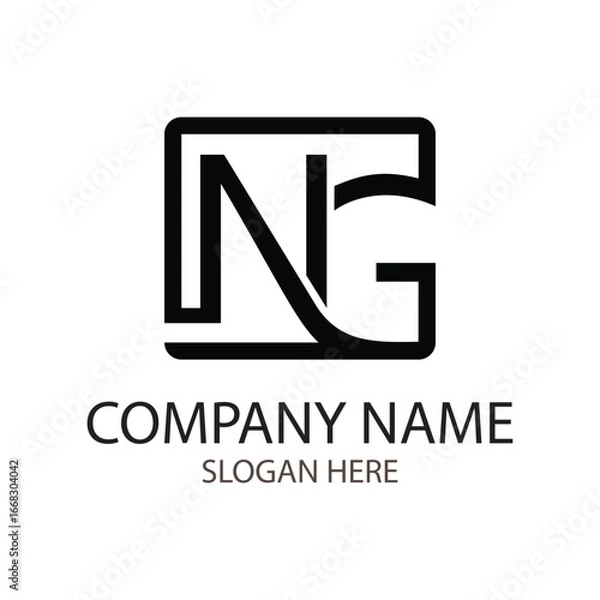 Fototapeta NG letter logo design on white background, suitable for company name