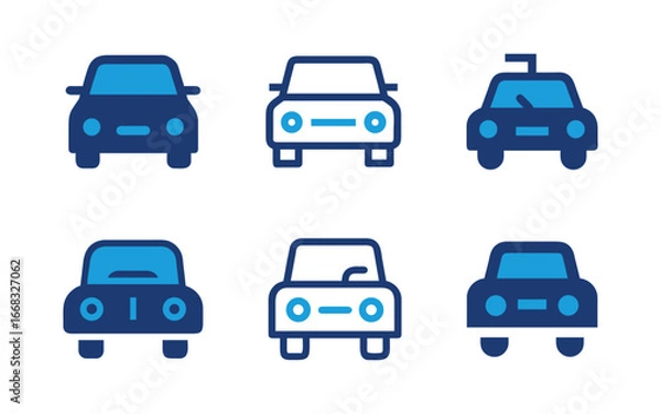 Fototapeta Car solid icon set banner