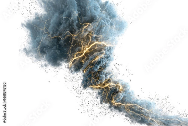 Fototapeta Dramatic storm clouds with lightning (2)