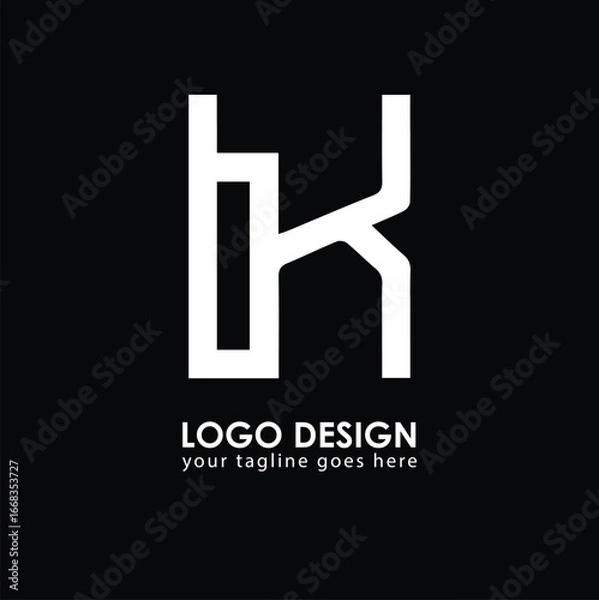 Obraz BK BK Logo Design, Creative Minimal Letter BK BK Monogram