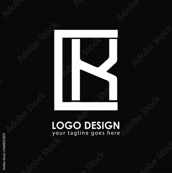 Obraz CK CK Logo Design, Creative Minimal Letter CK CK Monogram