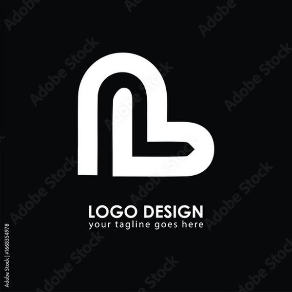 Obraz NB NB Logo Design, Creative Minimal Letter NB NB Monogram