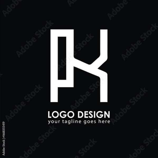Obraz PK PK Logo Design, Creative Minimal Letter PK PK Monogram