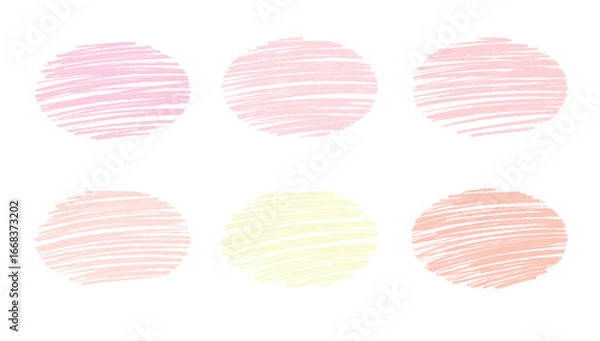 Obraz 暖色のパステルカラー　手描き風かすれペン