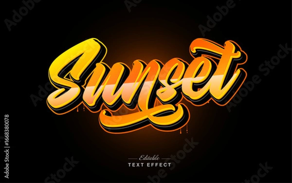 Obraz sunset lettering style editable text effect