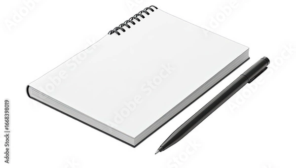 Fototapeta Blank notebook and pen