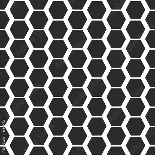 Fototapeta Geometric hexagonal pattern background in black and white