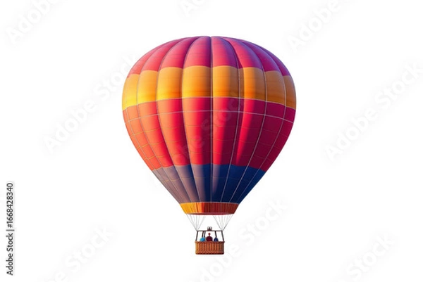 Fototapeta Vibrant hot-air balloon isolated on transparent background PNG for creative design projects and travel-themed visual content