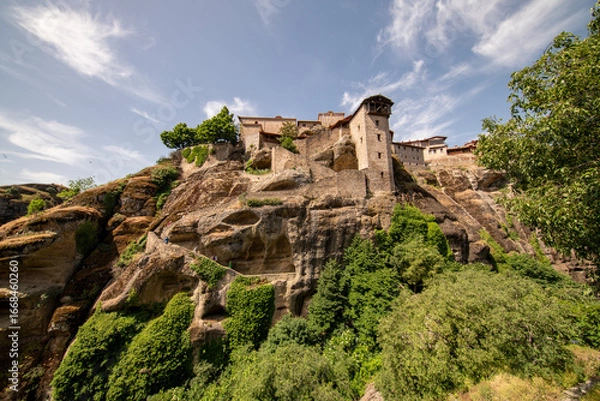 Obraz Meteora in Greece with monasteries and dramatic rock formations