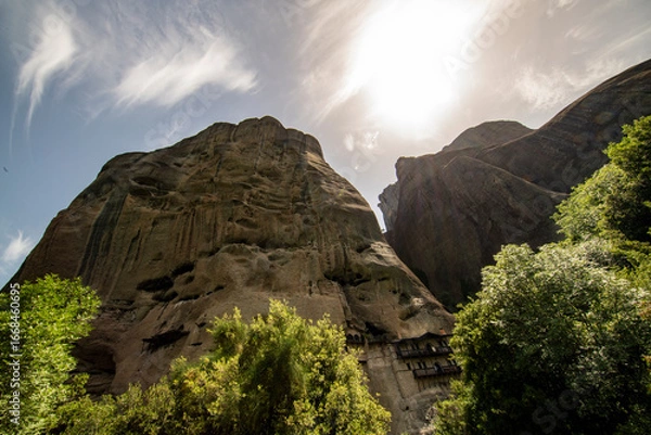 Obraz Meteora in Greece with monasteries and dramatic rock formations