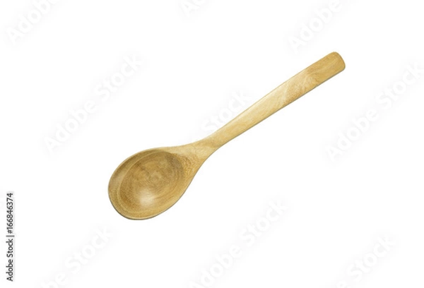 Obraz Wooden spoon isolated on white background with clipping path