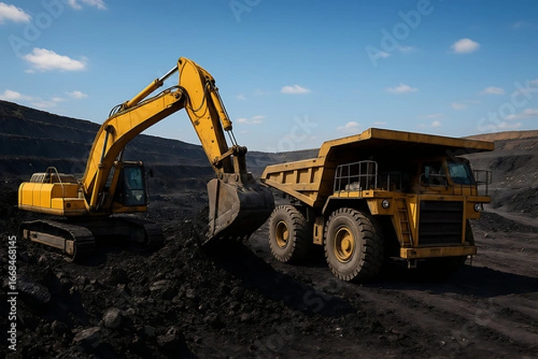Fototapeta excavator at work