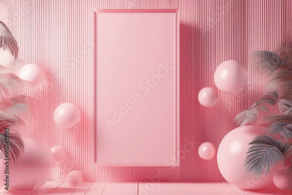 Obraz pink background with a frame for text