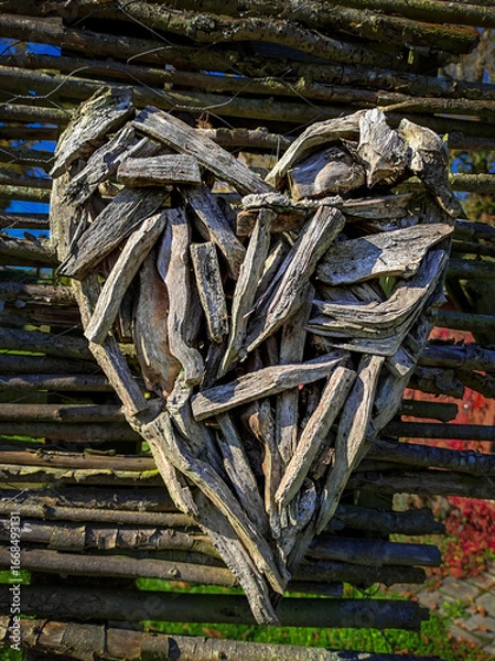 Obraz sculpture en bois en forme de Coeur