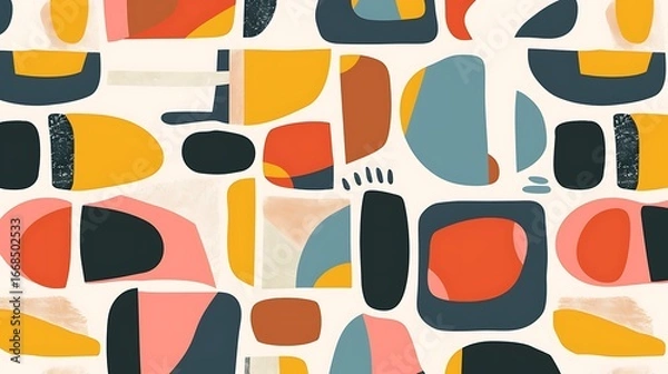 Fototapeta Abstract Geometric Pattern with Warm Colors