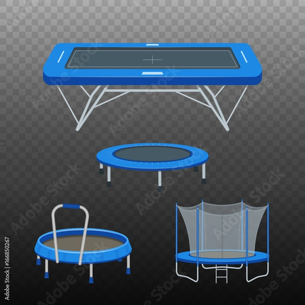Obraz Jumping trampoline flat realistic icon