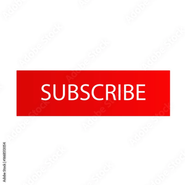 Fototapeta Minimal flat design red subscribe button icon