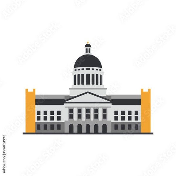 Obraz Government building with dome and columns illustration
