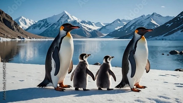 Fototapeta penguins on the ice