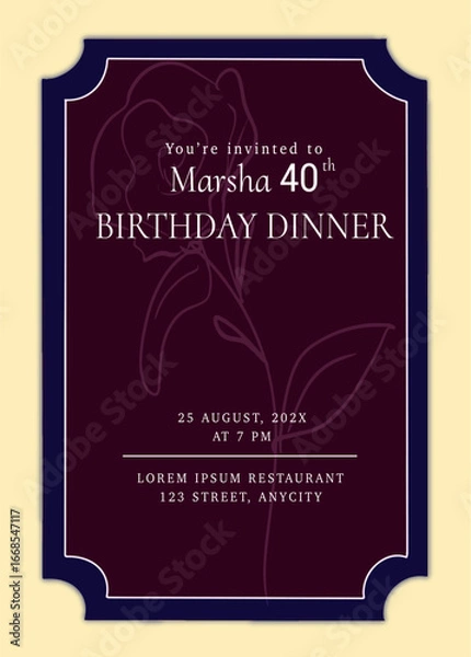 Obraz birthday party template invitation 