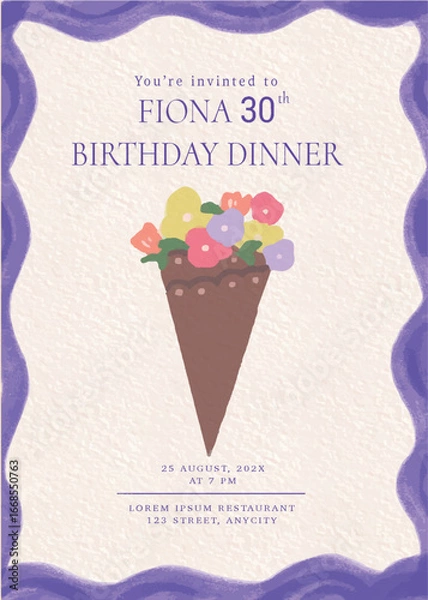 Obraz birthday party template invitation 