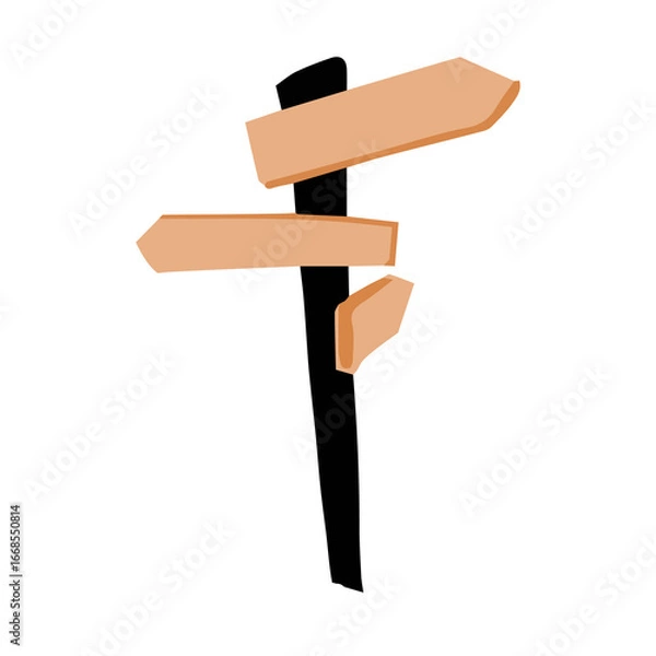 Obraz sign road cartoon hand drawn