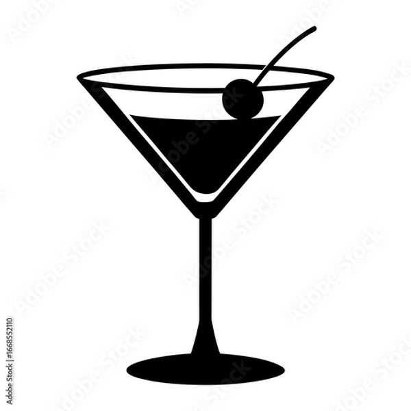Obraz martini glass with cherry vector art