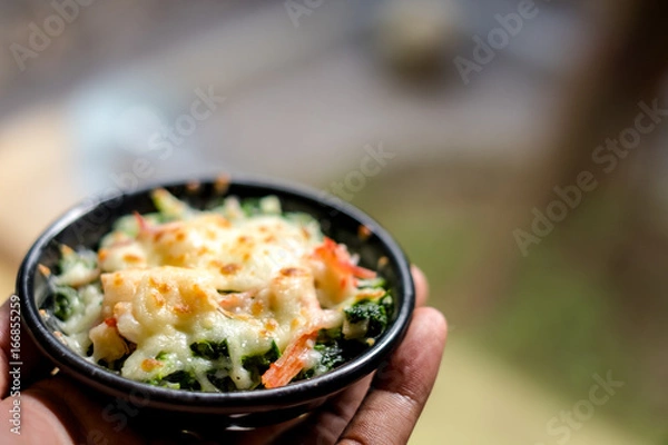 Obraz Baked Spinach with Cheese 