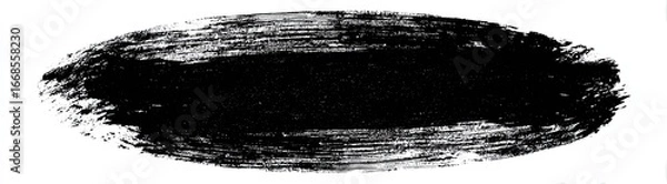 Obraz Black paint stroke, oval shape, textured