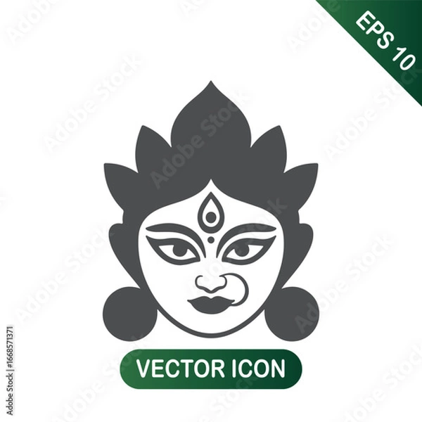 Obraz Durga Mata Face Icon