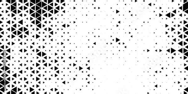 Fototapeta Seamless halftone triangle pattern. Random vector noise texture