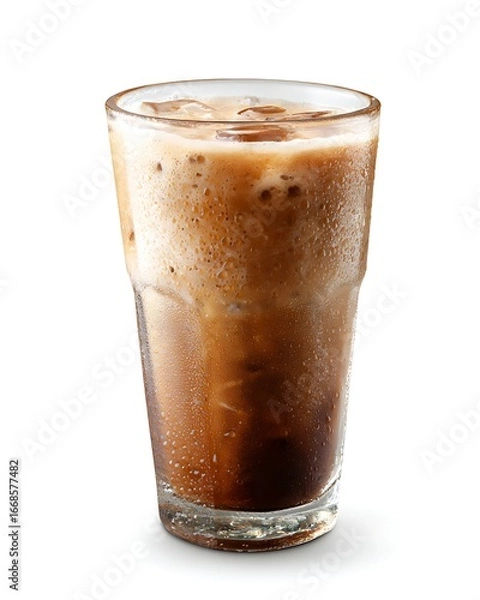Obraz Refreshing Iced Coffee Drink Cold Beverage Isolated White Background