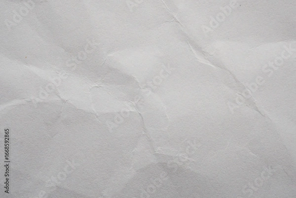 Fototapeta Abstract white crumpled and creased recycle craft paper texture background